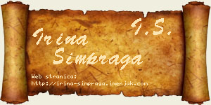 Irina Šimpraga vizit kartica